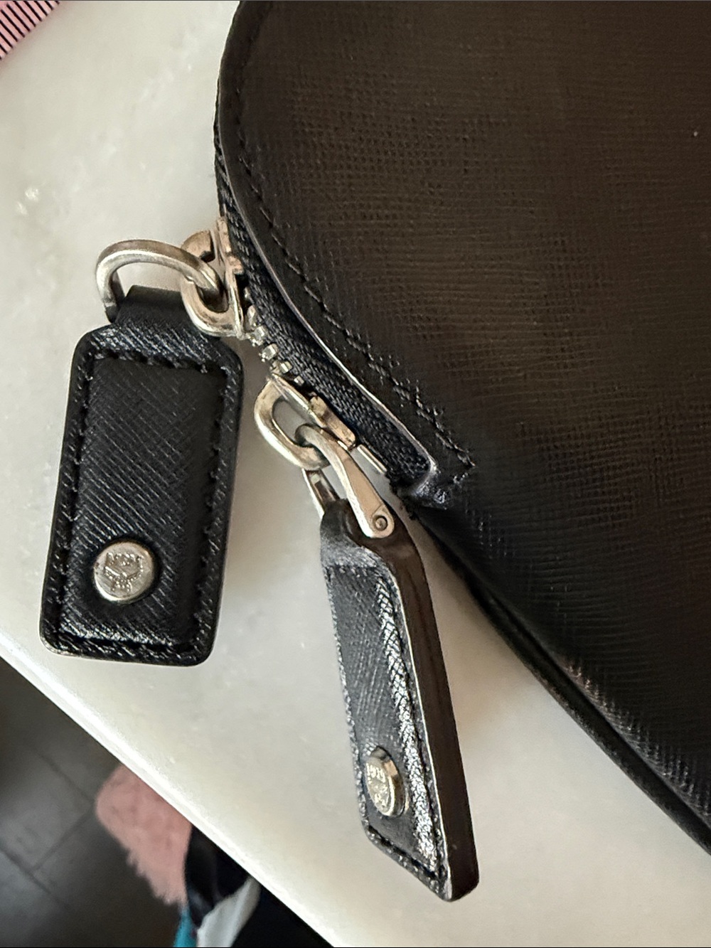 MCM Black Leather Laptop Sleeve with Silver Logo - Picture 6 of 9